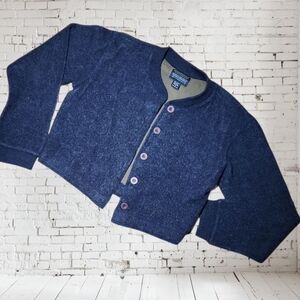 Abercrombie Blue Wool Blend Cropped Cardigan Sweater Size M